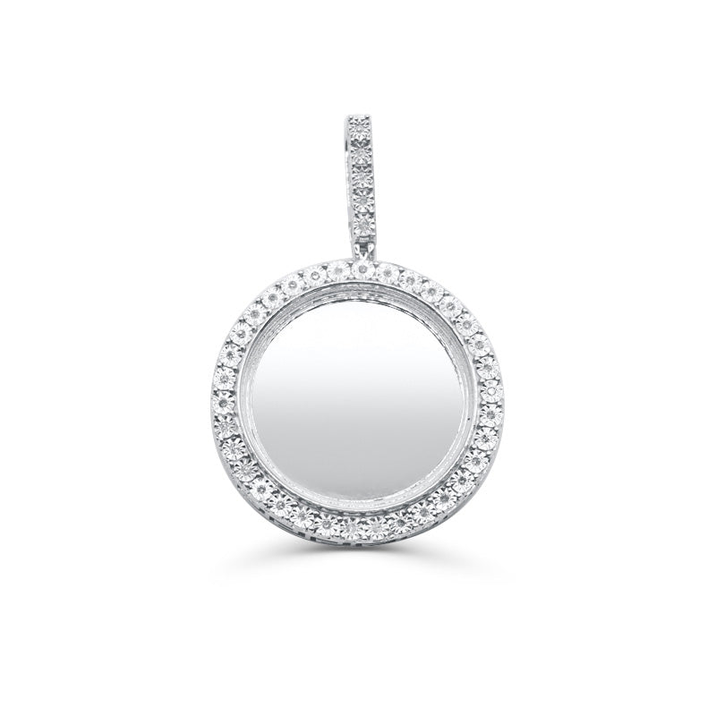 925 Sterling Silver with Diamond Custom Memory Pendant 0.18CT