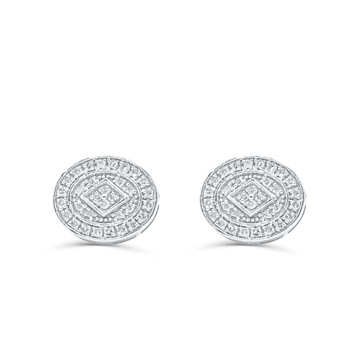 10K White Gold Diamond Earring