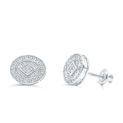 10K White Gold Diamond Earring