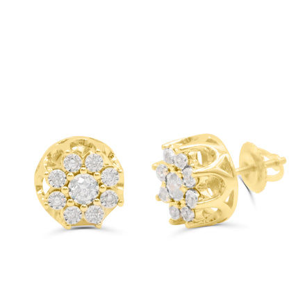 10K Yellow Gold Diamond Earring