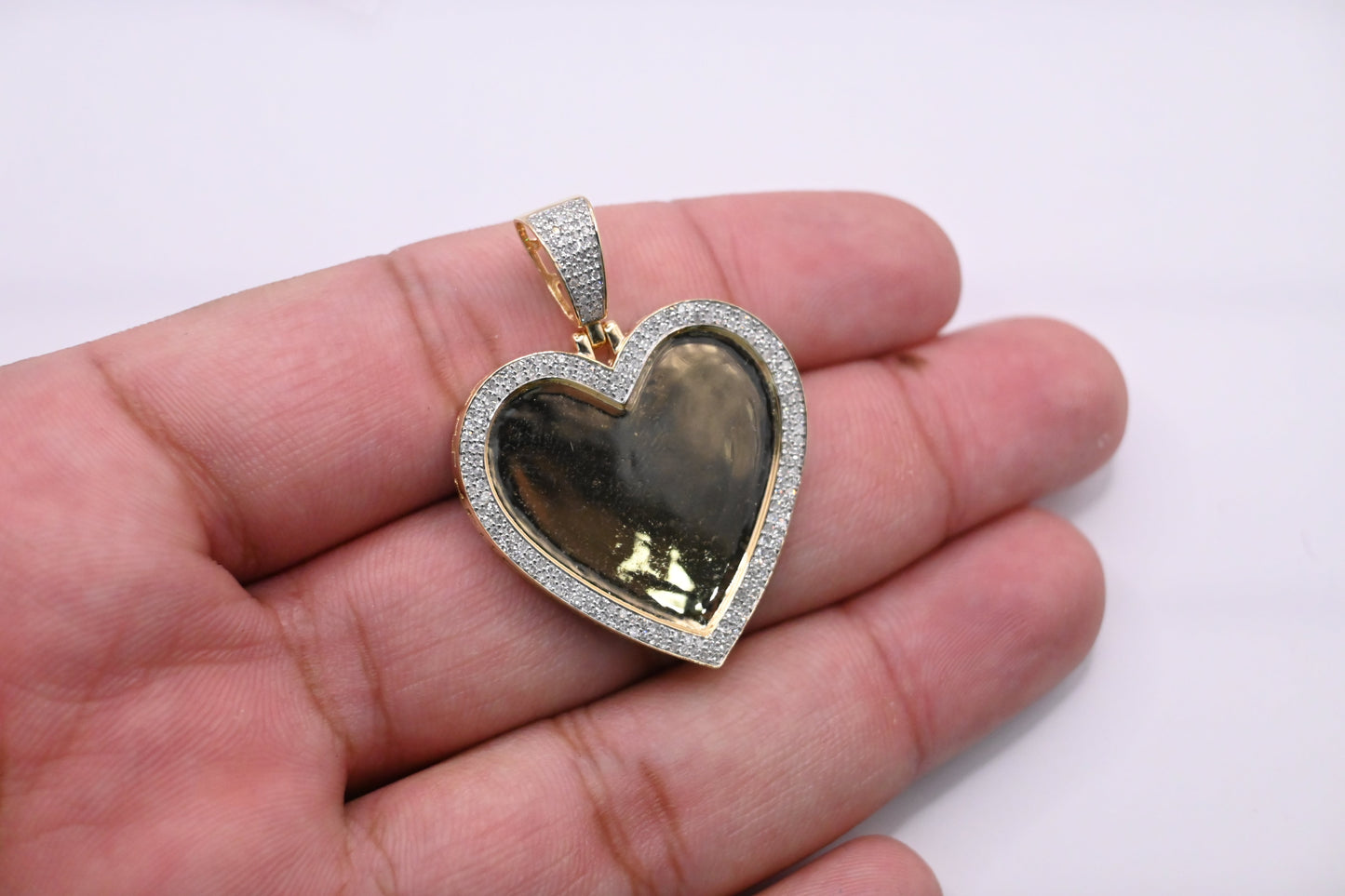 10K Gold Diamond Custom Memory Pendant 0.80CT