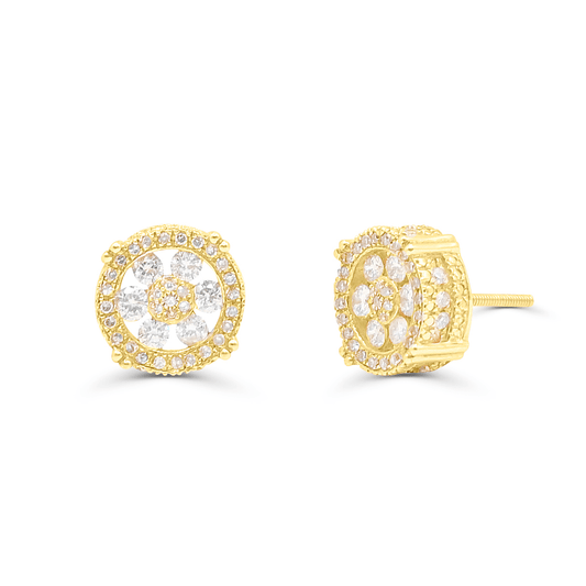 10K Yellow Gold Diamond Earring