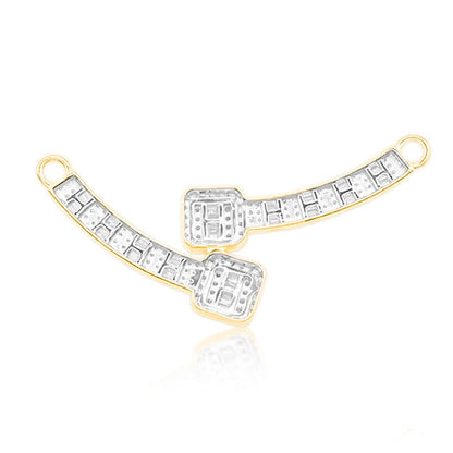 10K Gold Diamond Pendant with Chain 1.00CTW
