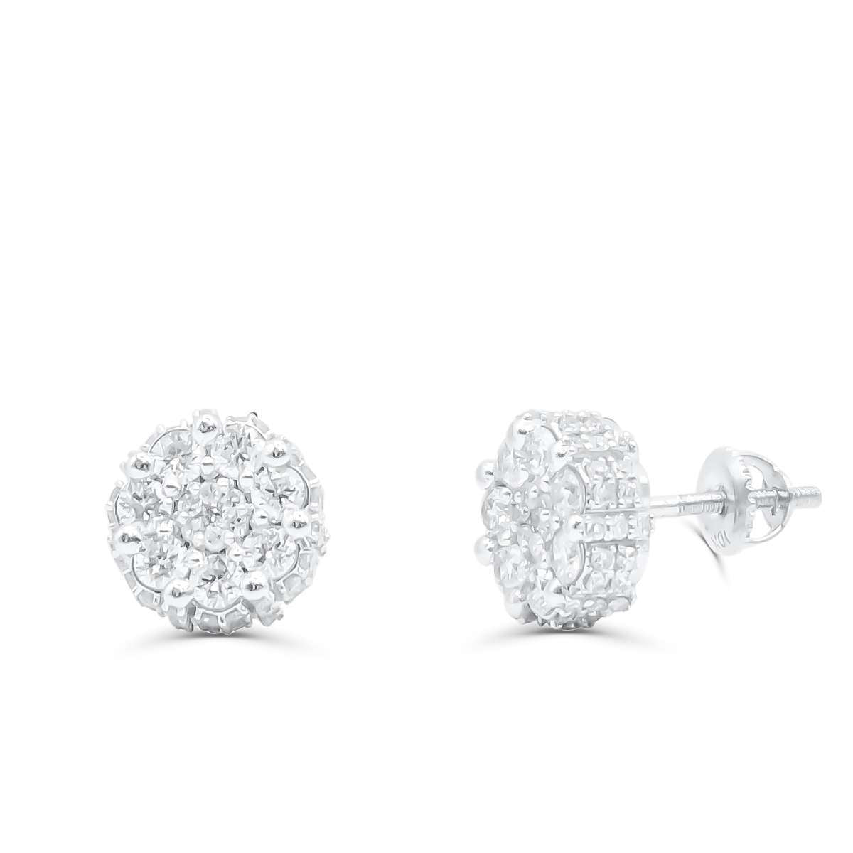 10K White Gold Diamond Earring