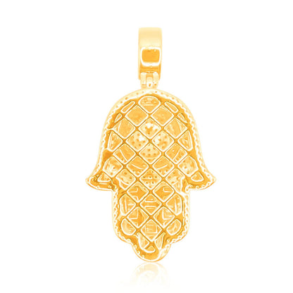 10K Gold Diamond Hamsa Pendant 1.50CT