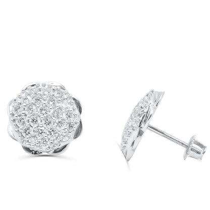 10K White Gold Diamond Earring