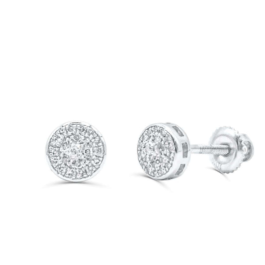 10K White Gold Diamond Earring