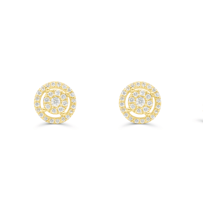 10K Yellow Gold Diamond Earring