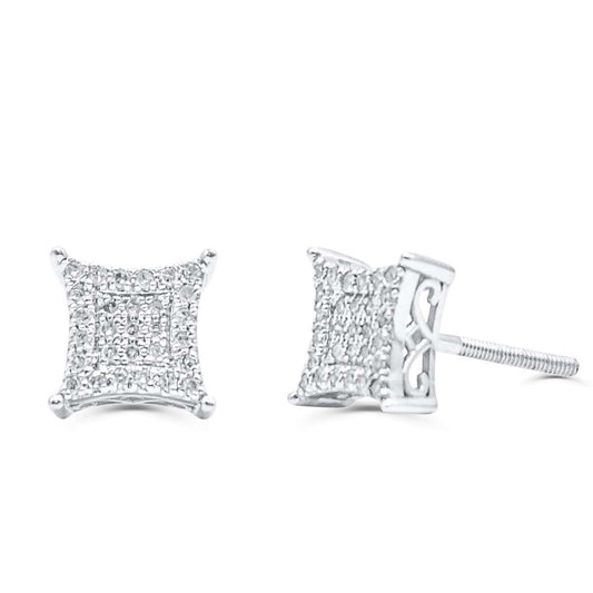 10K White Gold Diamond Earring