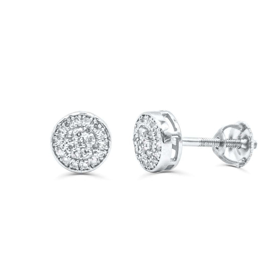 10K White Gold Diamond Earring