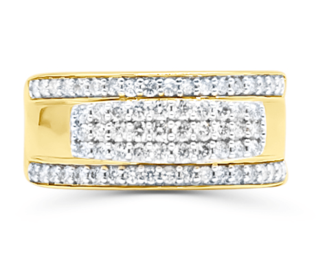 10K Gold Diamond Men's Ring 0.90CT