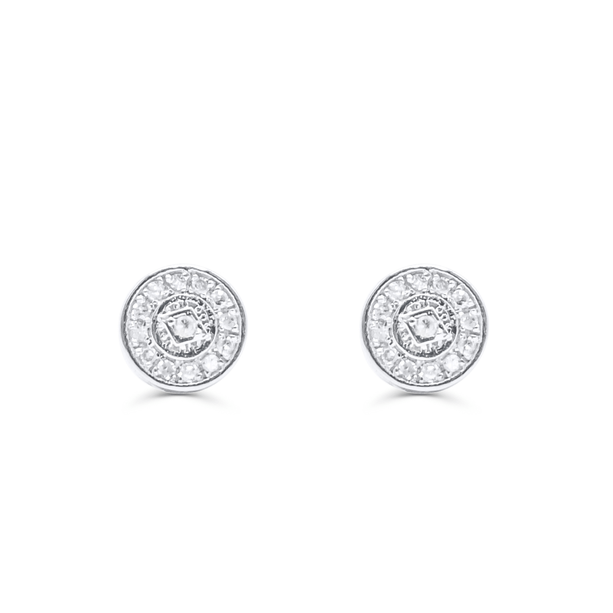 10K White Gold Diamond Earring