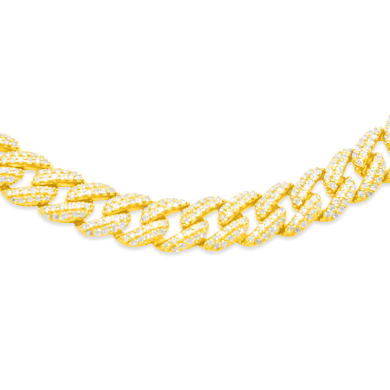 6mm 10K Gold Diamond Cuban Link Chain