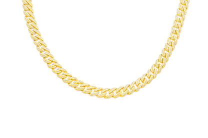 6mm 10K Gold Diamond Cuban Link Chain