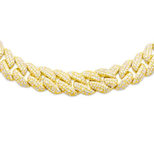 8.5mm 10K Gold Diamond Cuban Link Chain