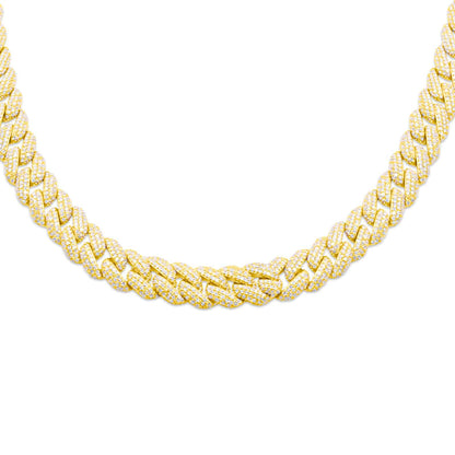 8.5mm 10K Gold Diamond Cuban Link Chain