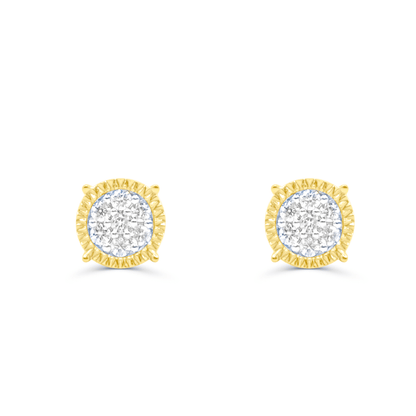 10K Yellow Gold Diamond Earring