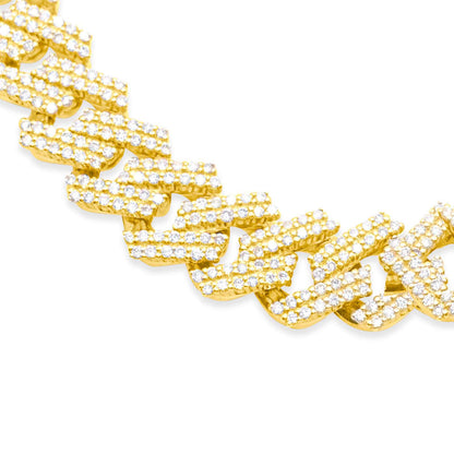 10mm 10K Gold Diamond Cuban Link Chain