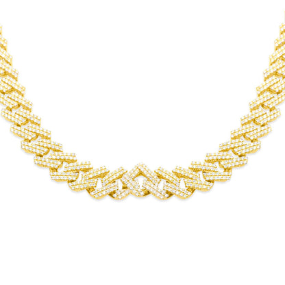 10mm 10K Gold Diamond Cuban Link Chain