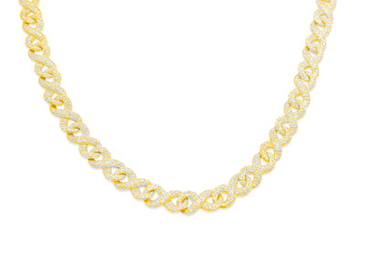 7.7mm 10K Gold Diamond Infinity Link Chain