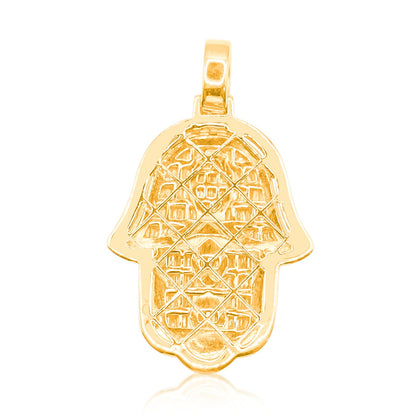 10K Gold Diamond Hamsa Pendant 3.00CT