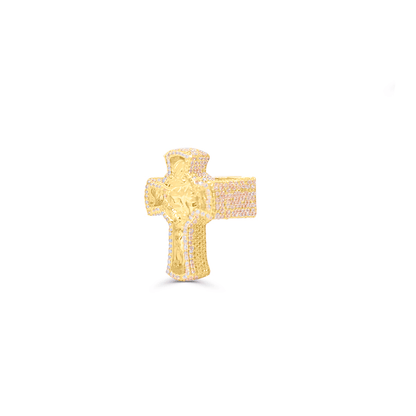 10K Gold Diamond Cross Men's Ring 5.50CT