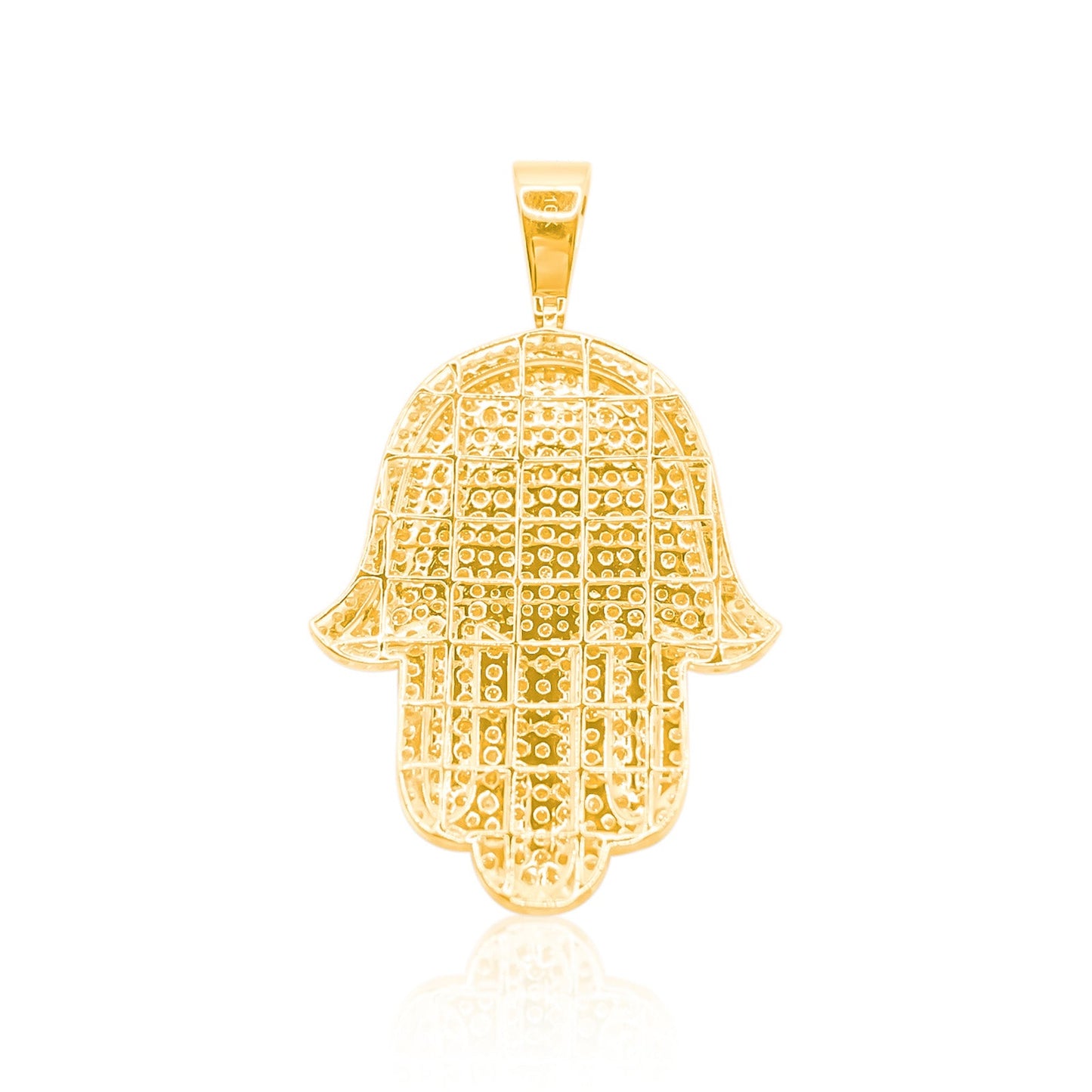 10K Gold Diamond Hamsa Pendant 8.50CT