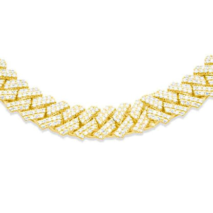 12mm 10K Gold Diamond Cuban Link Chain