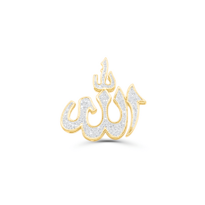 10K Gold Diamond Allah Pendant 2.00CT