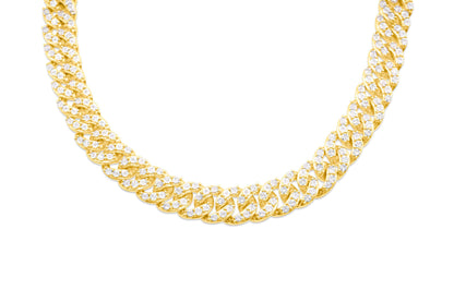 12.5mm 925 Sterling Silver Gold Plate Cuban Chain