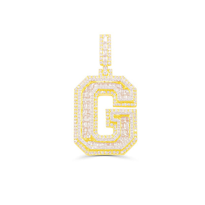 10K Gold Diamond Letter G Pendant
