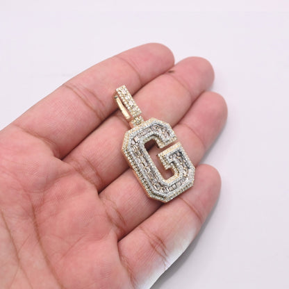 10K Gold Diamond Letter G Pendant