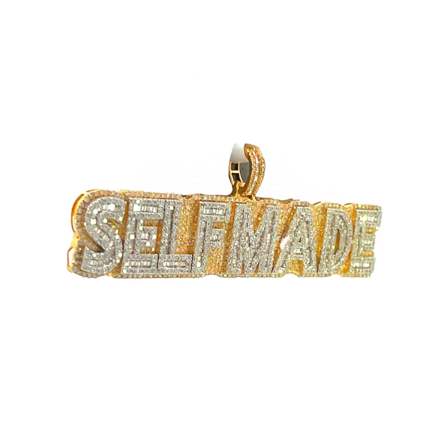 10K Yellow Gold Diamond Selfmade Pendant For Men