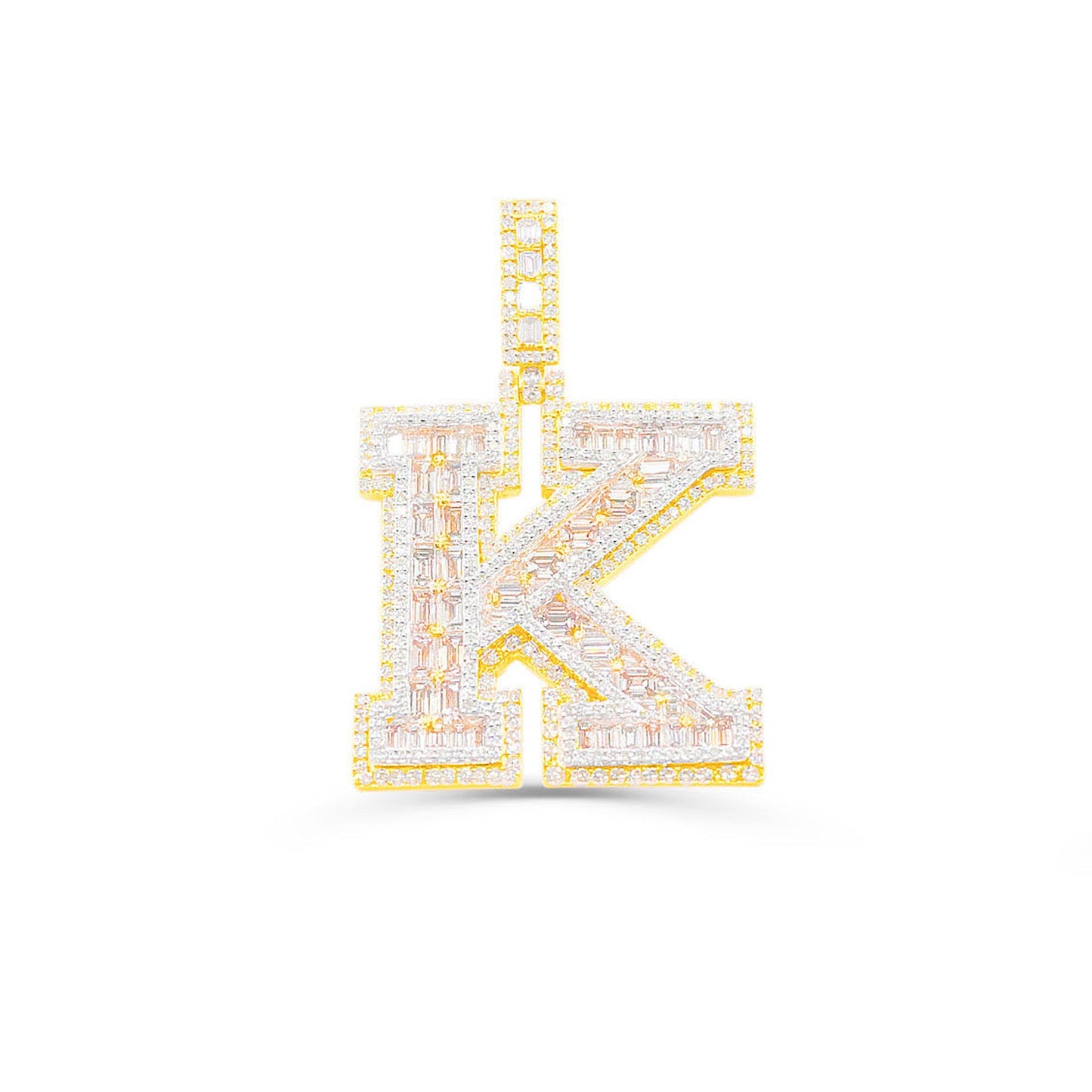 10K Gold Diamond Letter K Pendant