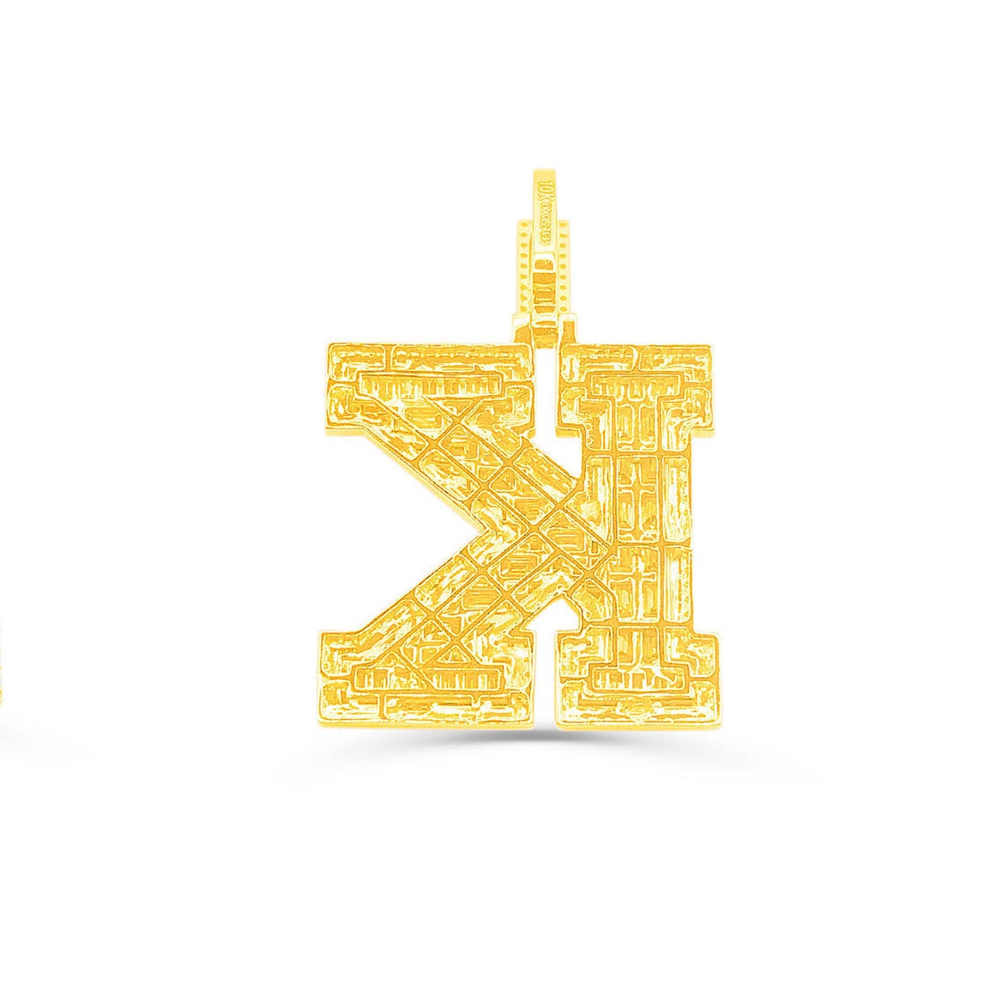 10K Gold Diamond Letter K Pendant