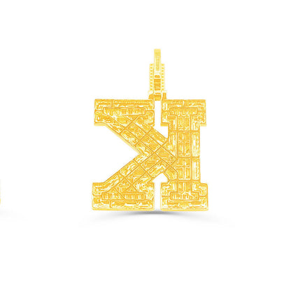 10K Gold Diamond Letter K Pendant