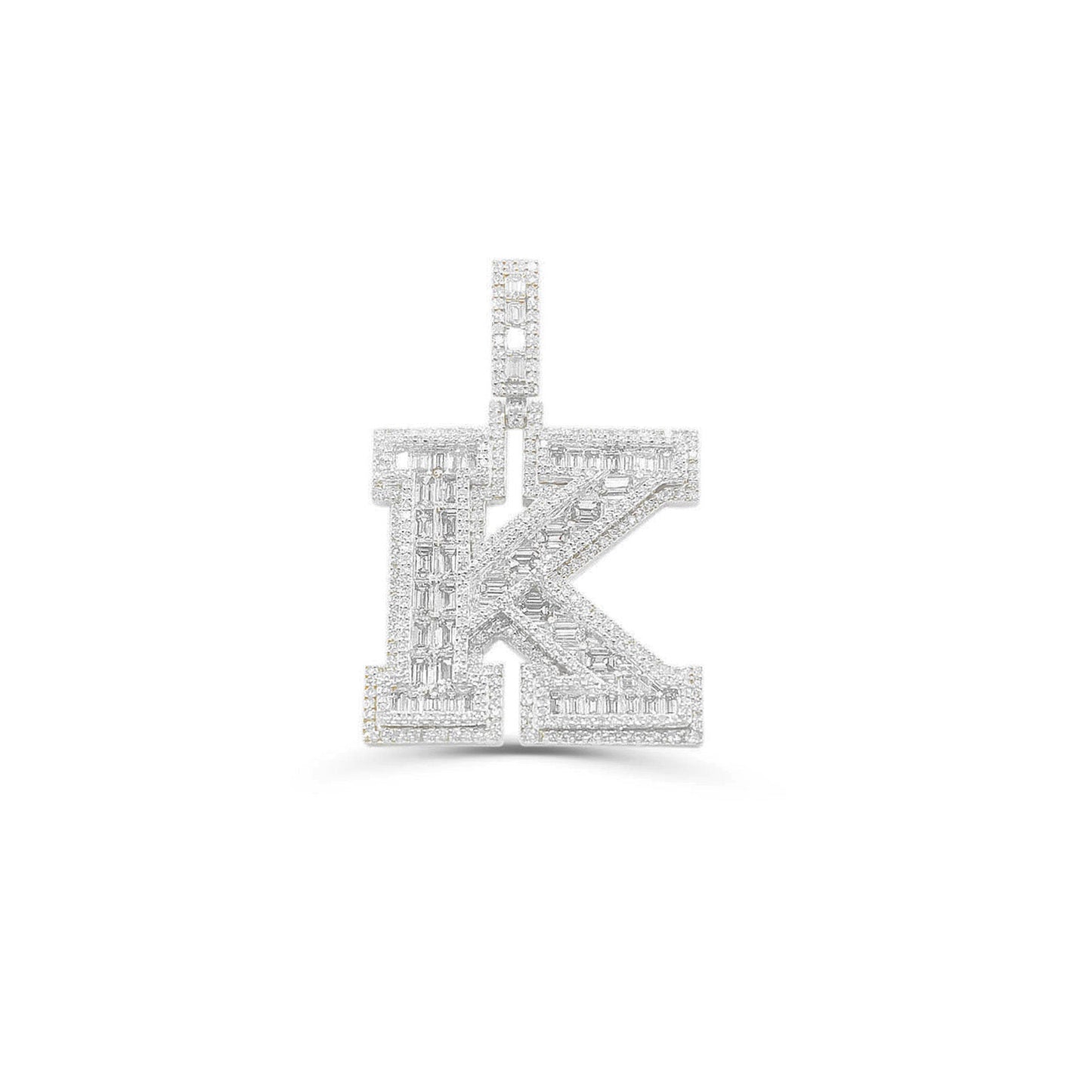 10K Gold Diamond Letter K Pendant