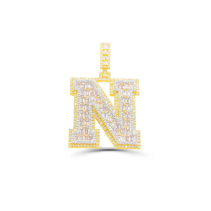 10K Gold Diamond Letter N Pendant