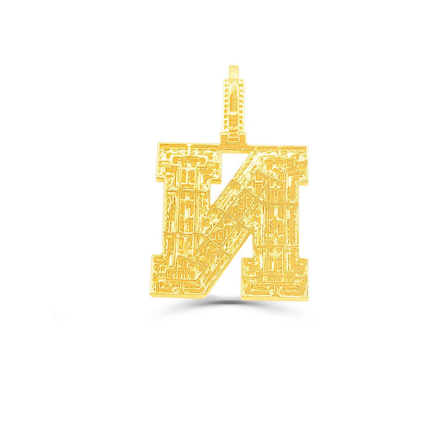 10K Gold Diamond Letter N Pendant