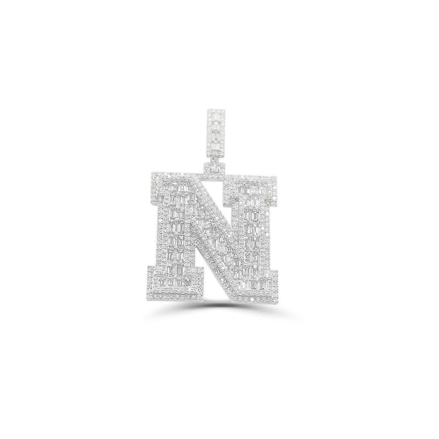 10K Gold Diamond Letter N Pendant