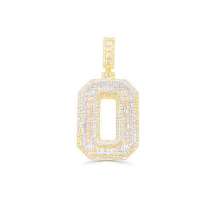 10K Gold Diamond Letter O Pendant