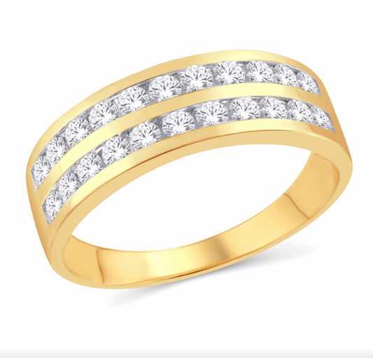 10K Gold Diamond Men's Ring 1.10CT