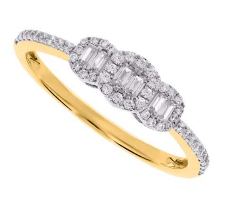 14KT Gold Diamond Women's Ring 0.26CTW