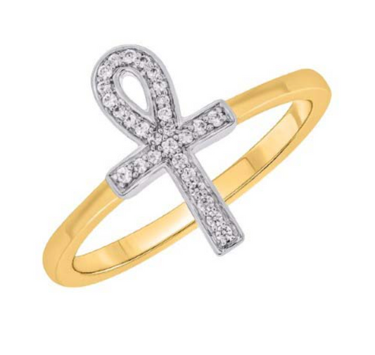 10KT Gold Diamond Women's Ring 0.11CTW