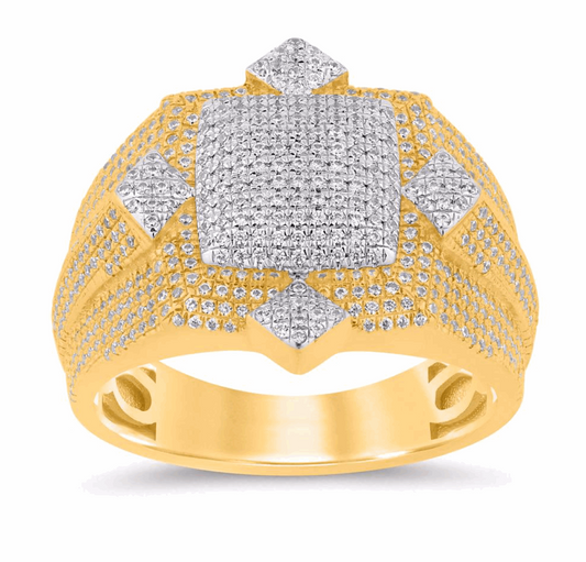 10K Gold Diamond Men's Ring 0.90CT