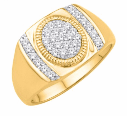 10K Gold Diamond Men's Ring 0.55CT