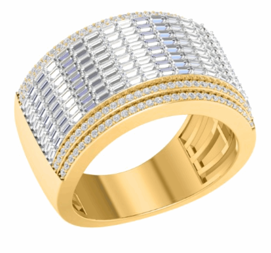 10K Gold Diamond Men's Ring 1.72CT