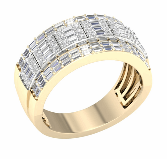 10K Gold Diamond Men's Ring 1.12CT