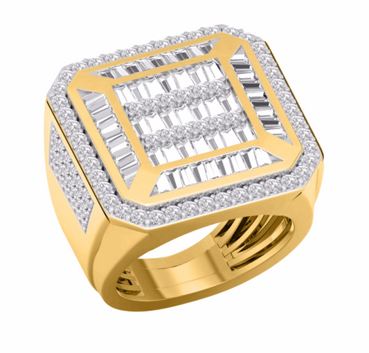 10K Gold Diamond Men's Ring 3.00CT