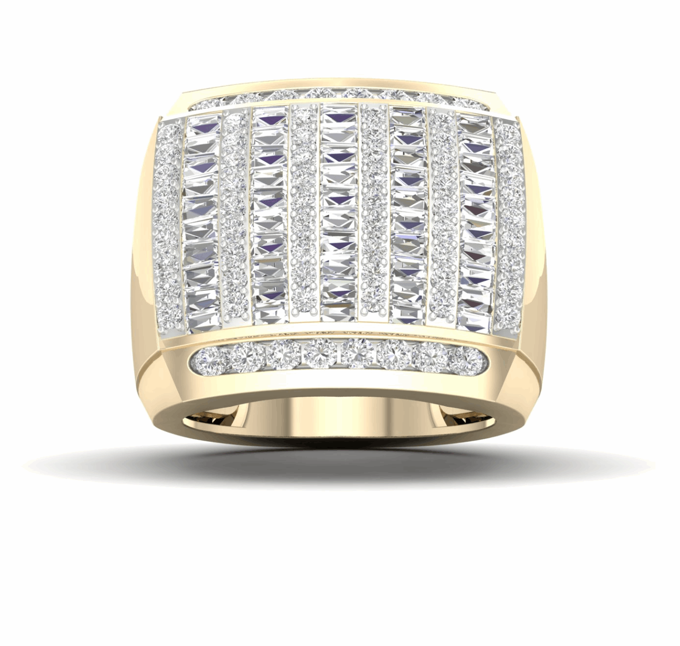 10K Gold Diamond Men's Ring 2.75CT